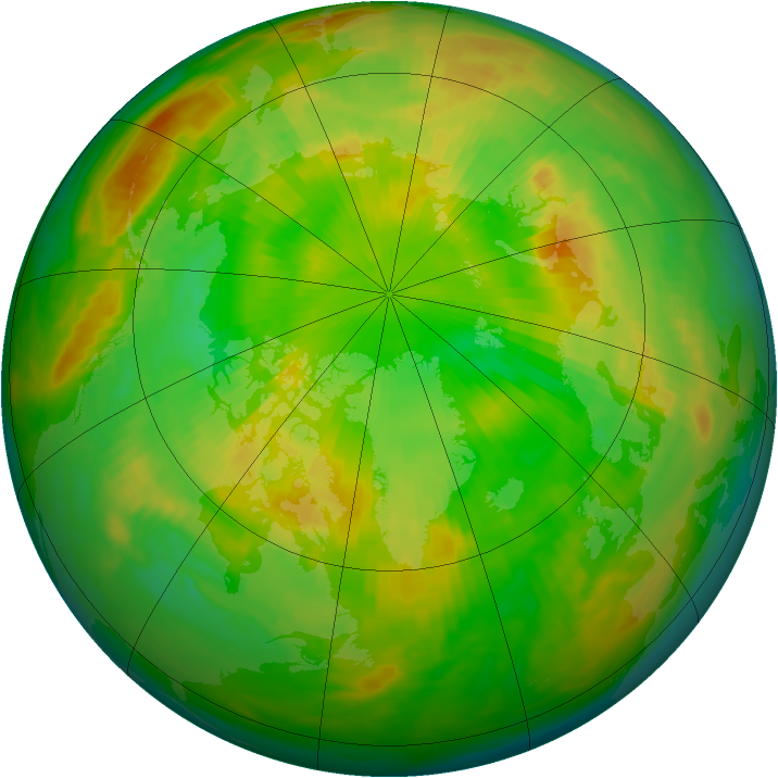 Arctic ozone map for 14 June 1988